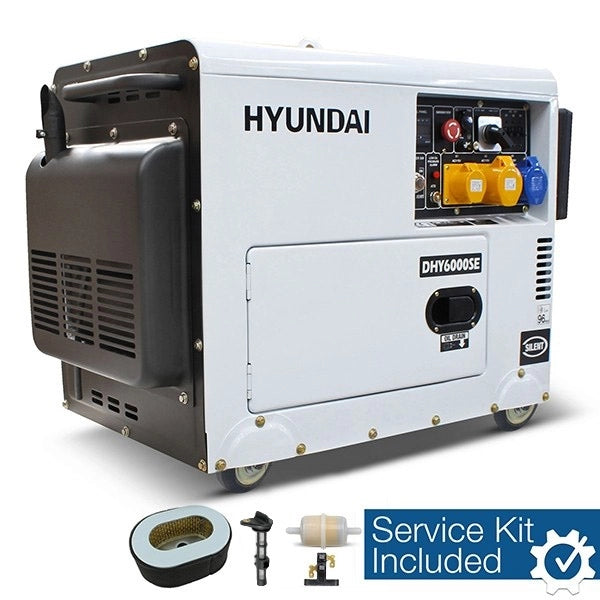 Hyundai DHY6000SE 6.7kVA / 5.3kW Single Phase Silent Standby Diesel Generator