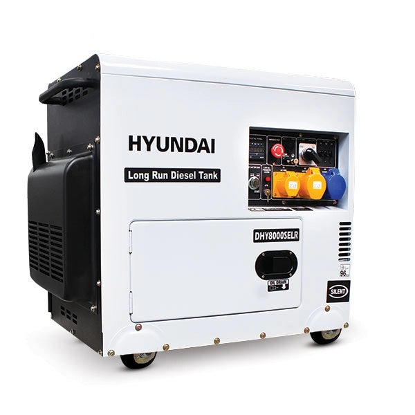 Hyundai DHY8000SELR 7.5kVA / 5.8kW Single Phase Silent Long Run Standby Diesel Generator
