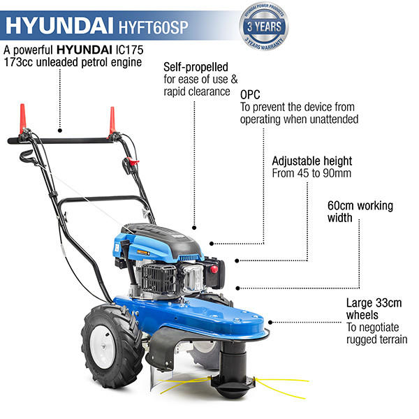 Hyundai HYFT60SP Self-Propelled Wheeled Grass Trimmer