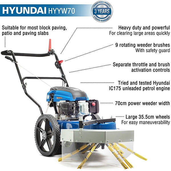 Hyundai HYYW70 Wheeled Power Weeder